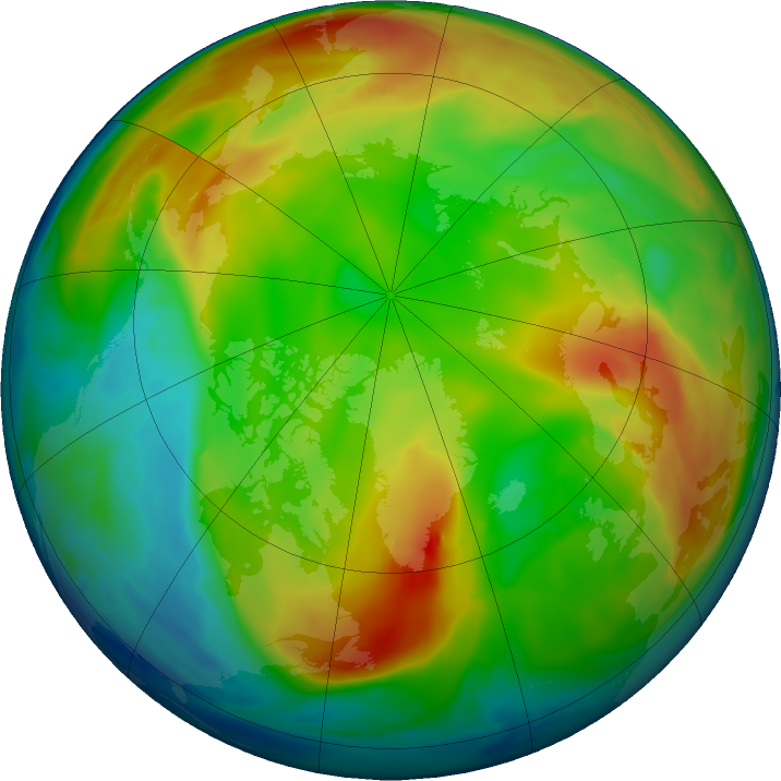 Arctic ozone map for 15 January 2017